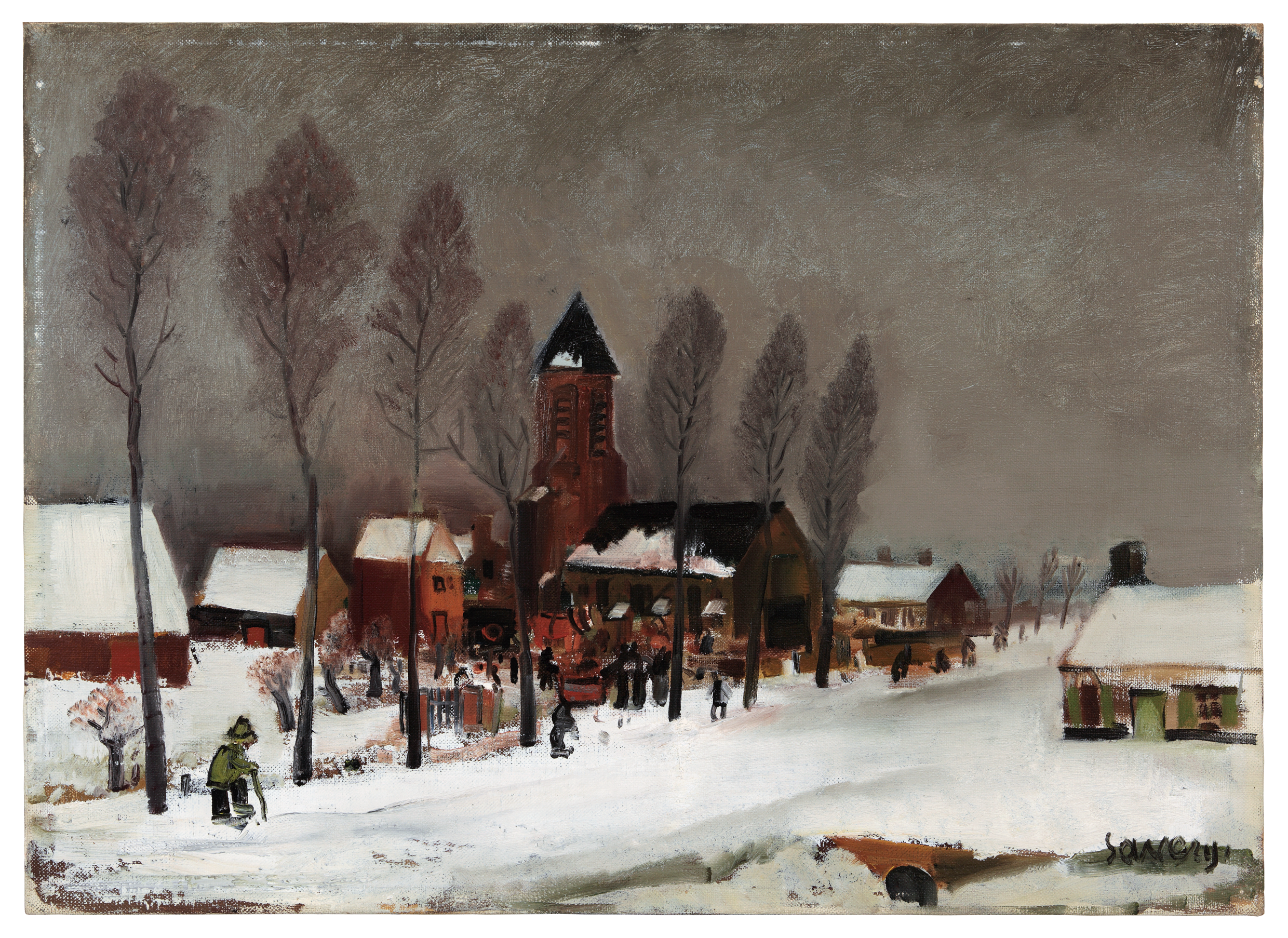 Village under snow